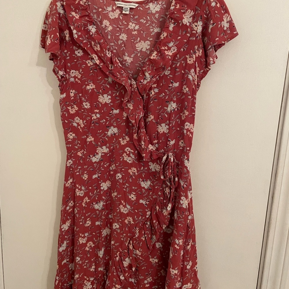 American Eagle Outfitters Red Floral Mini Dress
